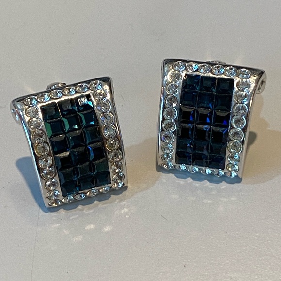 Blue Sapphire clip on earrings